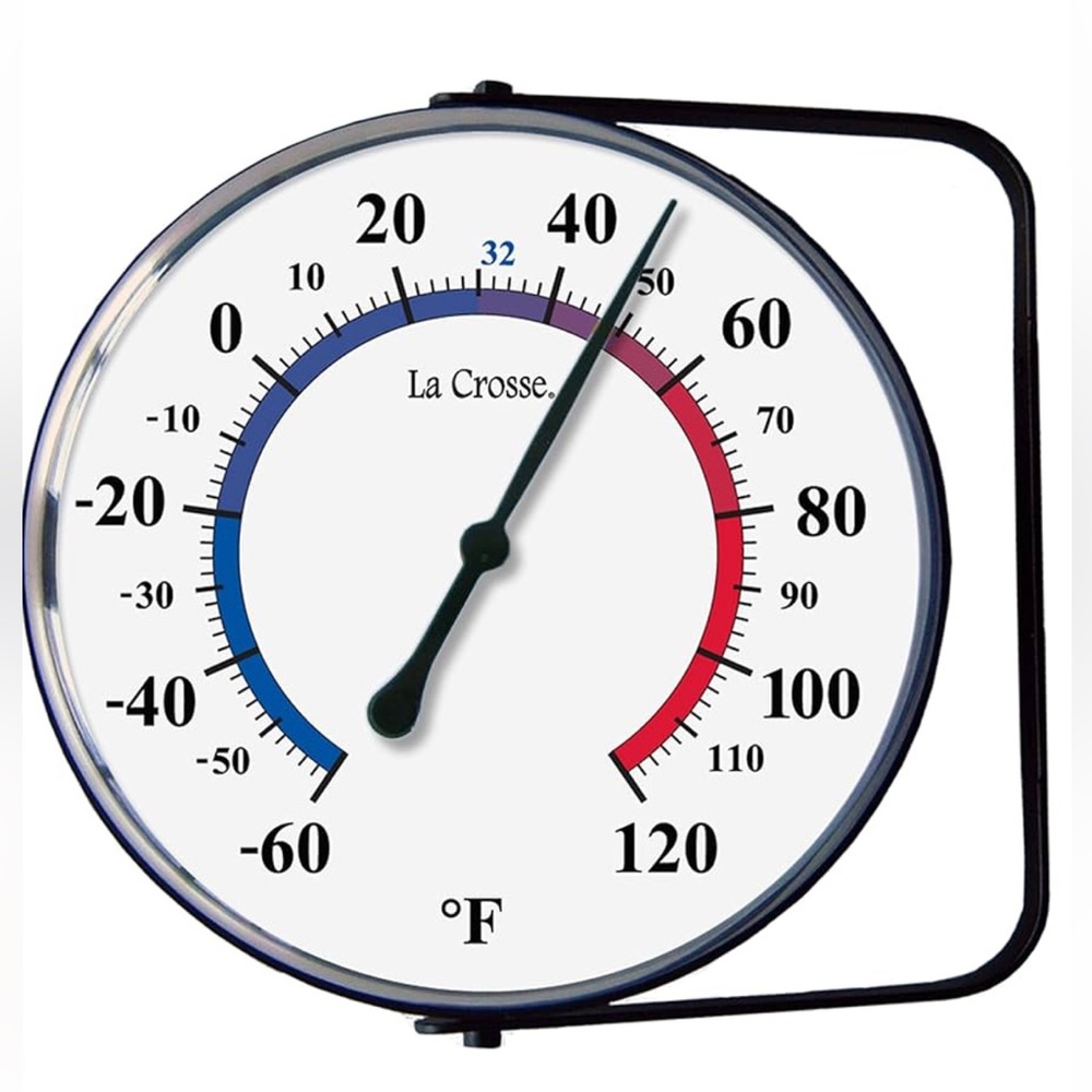 La Crosse Analog Thermometer with 5-Inch Hanging Mount